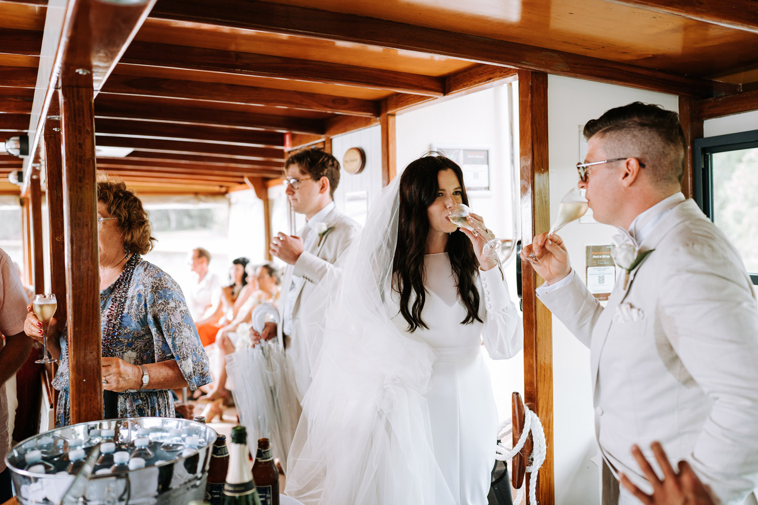 Noosa wedding photography of bride and grooms at Ricky's Restaurant by Noosa photographer