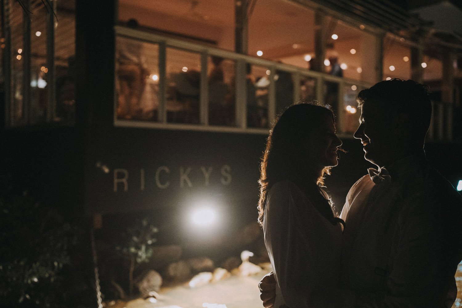 Noosa wedding photography of bride and grooms at Ricky's Restaurant by Noosa photographer