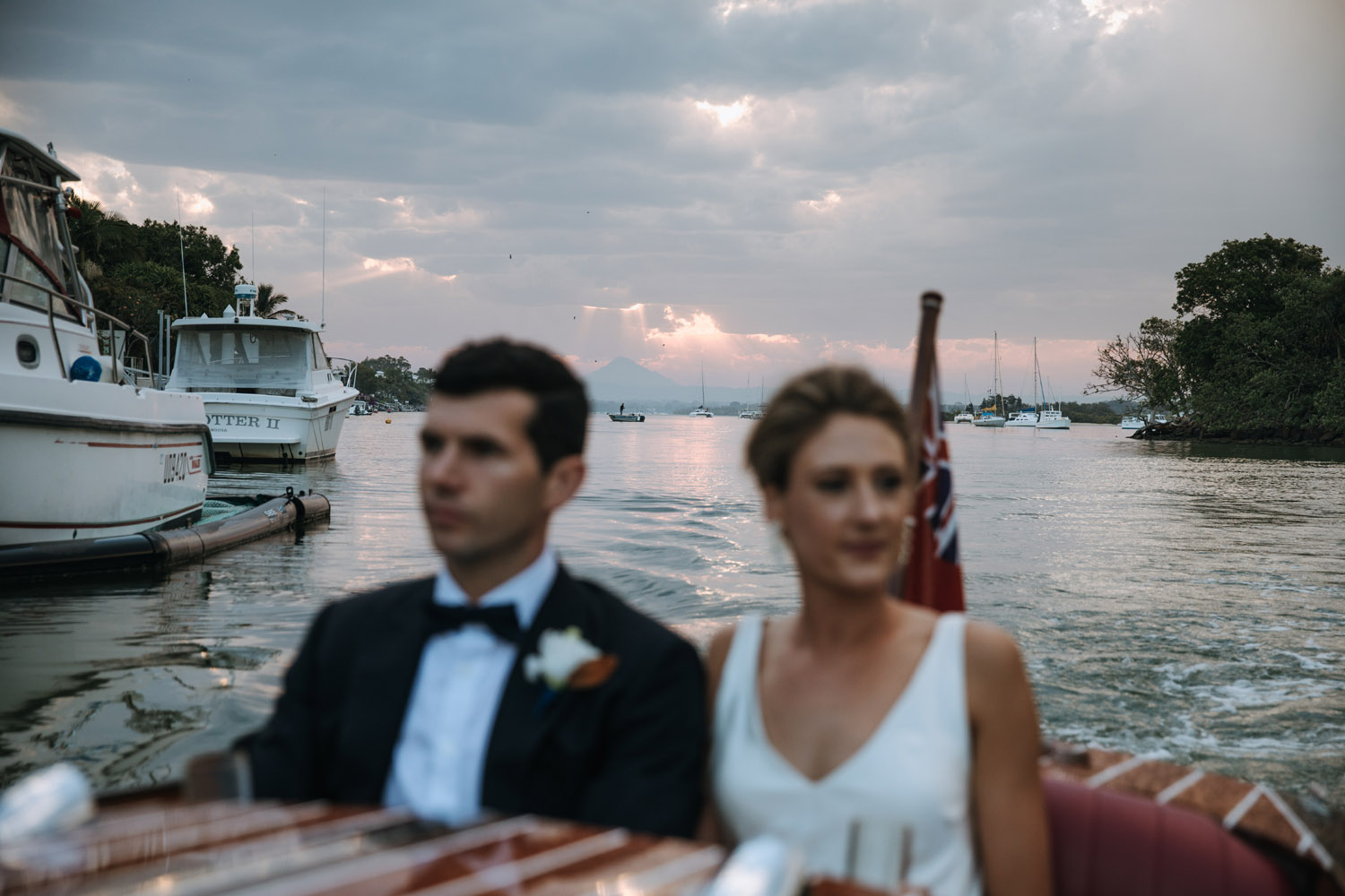 Noosa wedding photography of bride and grooms at Ricky's Restaurant by Noosa photographer