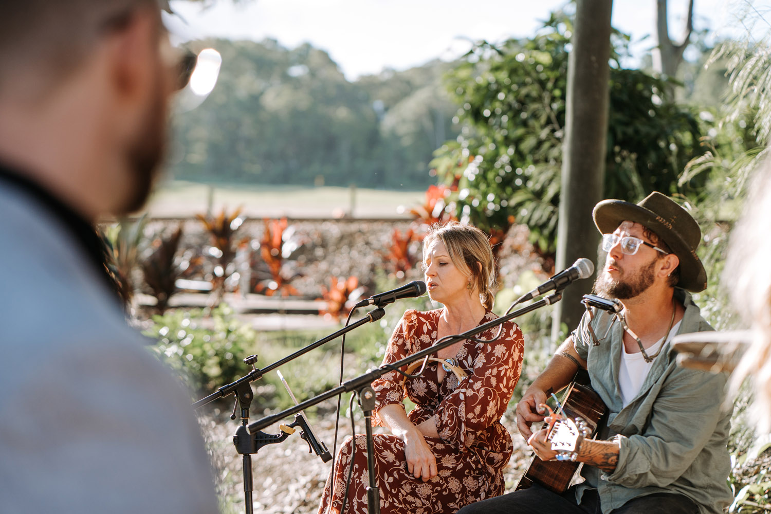 Bec and Cam celebrating their wedding at The Rocks Yandina on the Sunshine Coast