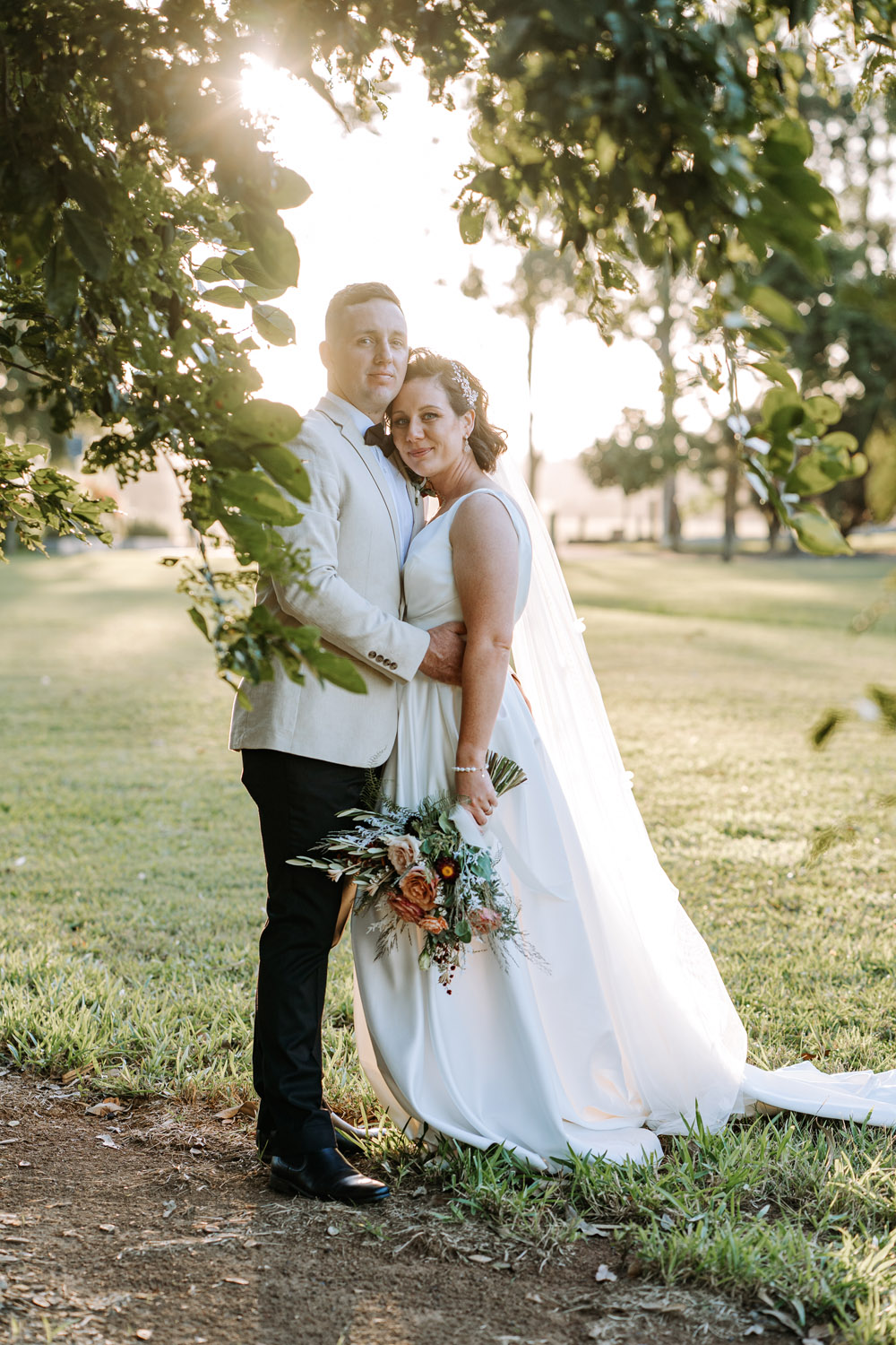 Bec and Cam celebrating their wedding at The Rocks Yandina on the Sunshine Coast