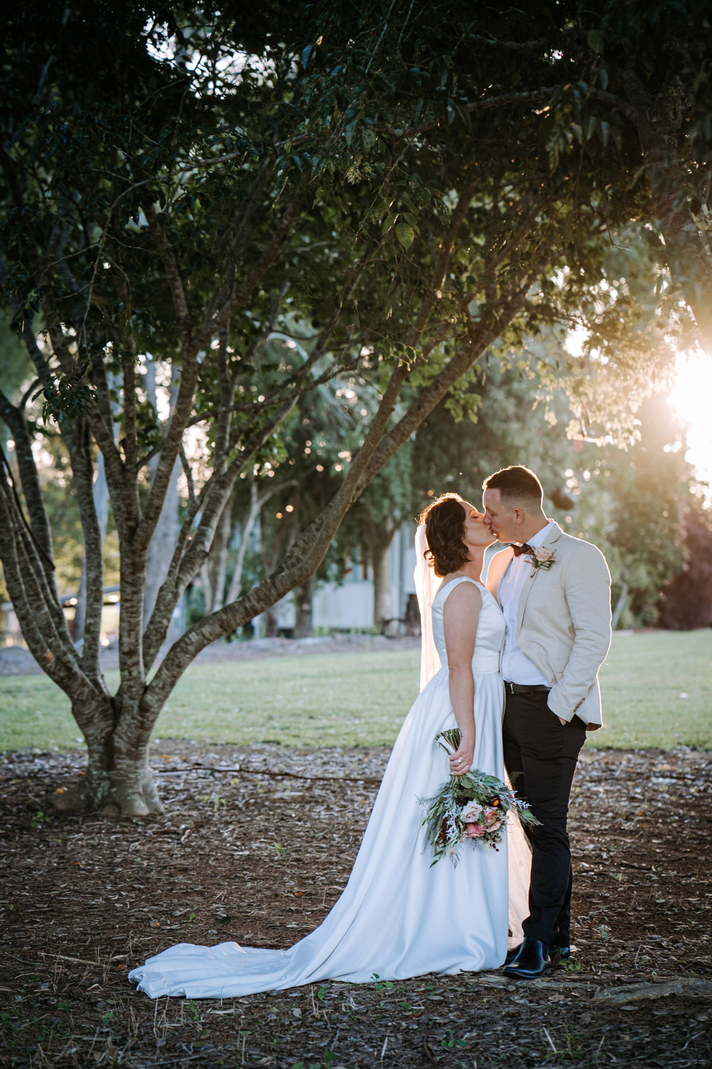 Bec and Cam celebrating their wedding at The Rocks Yandina on the Sunshine Coast
