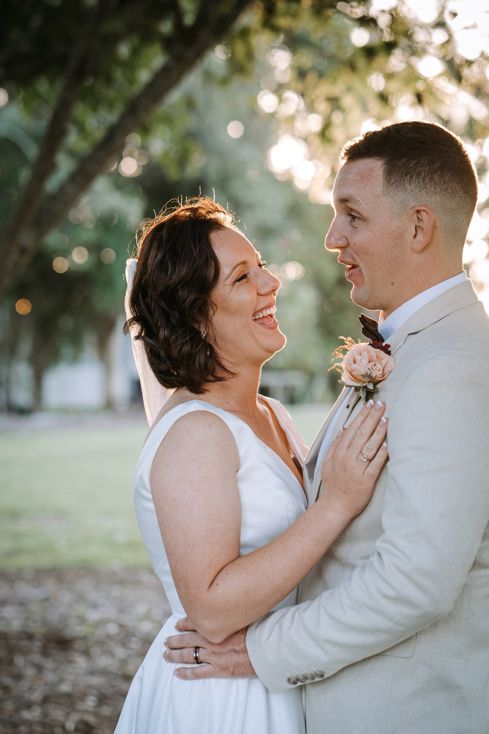 Bec and Cam celebrating their wedding at The Rocks Yandina on the Sunshine Coast